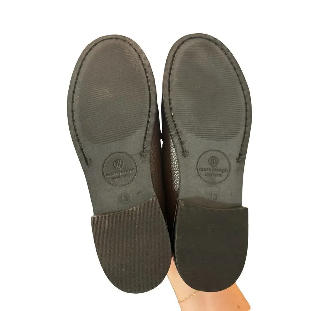Marc Joseph Kids Brown Grainy Union Street Moccasin Loafer Shoes Size 13